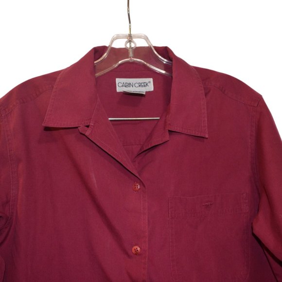 CABIN CREEK (R) Long Sleeves Red Button-Down Shirt Front Pocket Small/Chico - Picture 6 of 12